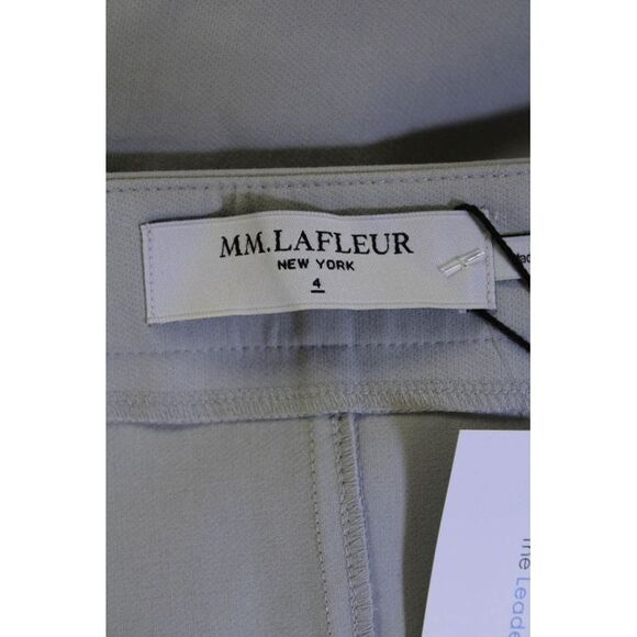 MM. La Fleur Womens Side Zipped Flat Front Buttoned Tapered Pants Gray Size 4 - Picture 5 of 7